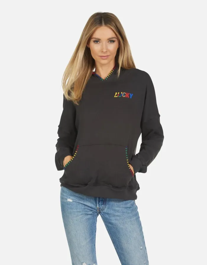 Raya Lucky Happy Face Onyx Women039s Lauren Moshi Hoodies