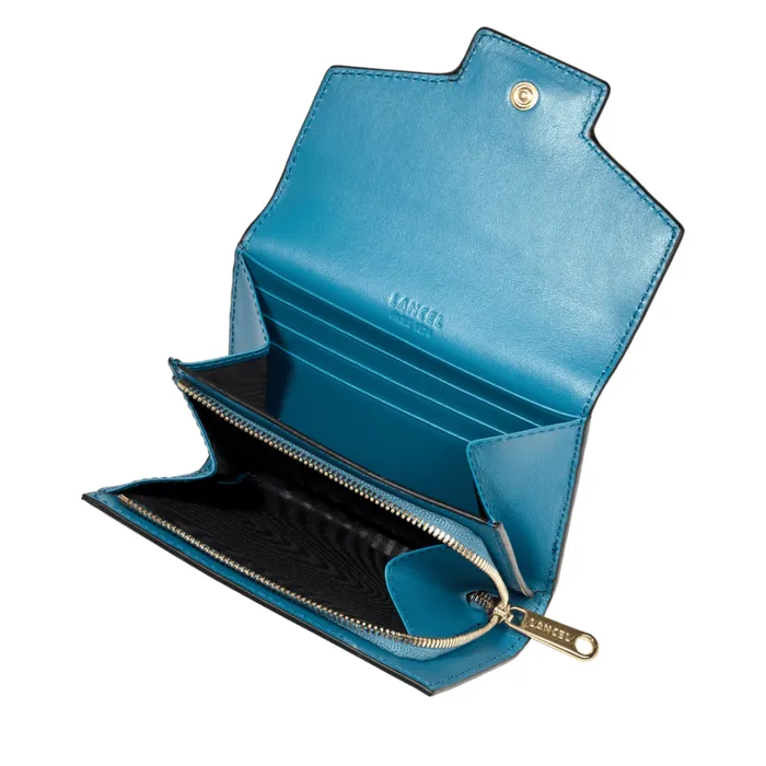Rectangular Flap Compact Wallet Wave Blue Women Lancel Wallet Rectangular Flap Compact Wallet Wave Blue Women Lancel Wallet