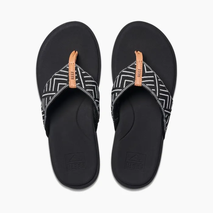 Reef Flip Flops Women Cushion Cloud Textile Black Geo