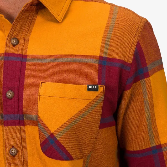 Reef Outerwear Men Morris Long Sleeve Woven Shirt Cathay Spice Reef Outerwear Men Morris Long Sleeve Woven Shirt Cathay Spice