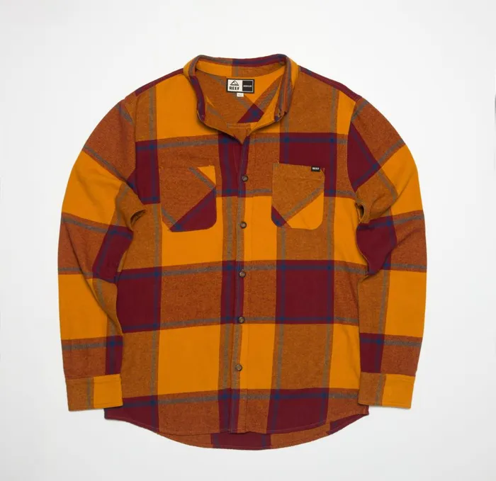 Reef Outerwear Men Morris Long Sleeve Woven Shirt Cathay Spice Reef Outerwear Men Morris Long Sleeve Woven Shirt Cathay Spice