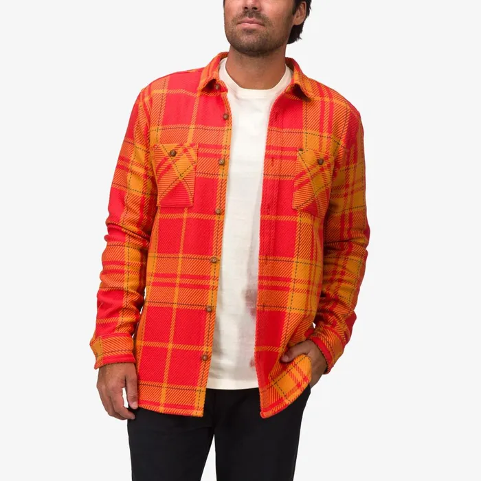 Reef Outerwear Men Orson Long Sleeve Woven Shirt Chili