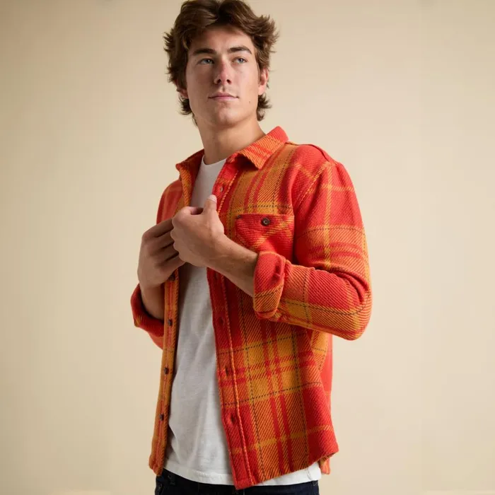 Reef Outerwear Men Orson Long Sleeve Woven Shirt Chili