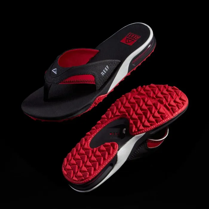 Reef Sandals Men Fanning Pregame Blackred Reef Sandals Men Fanning Pregame Blackred