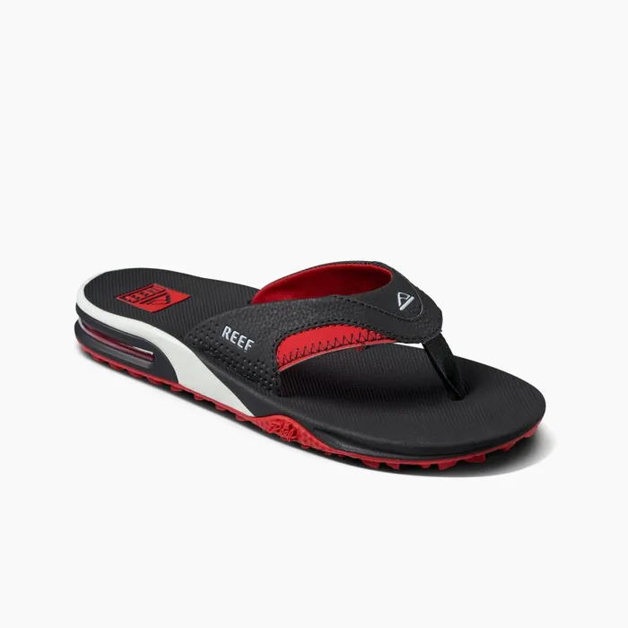 Reef Sandals Men Fanning Pregame Blackred Reef Sandals Men Fanning Pregame Blackred