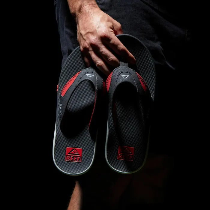Reef Sandals Men Fanning Pregame Blackred Reef Sandals Men Fanning Pregame Blackred