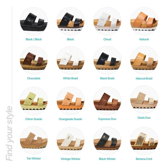 Reef Sandals Women Cushion Vista Hi Banana Cork Reef Sandals Women Cushion Vista Hi Banana Cork