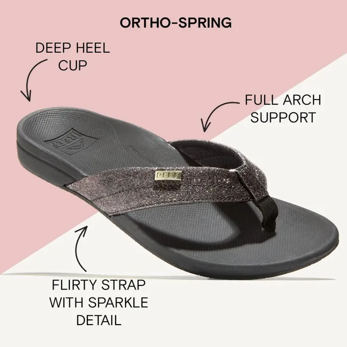 Reef Sandals Women OrthoSpring Blackblack Glitter Reef Sandals Women OrthoSpring Blackblack Glitter