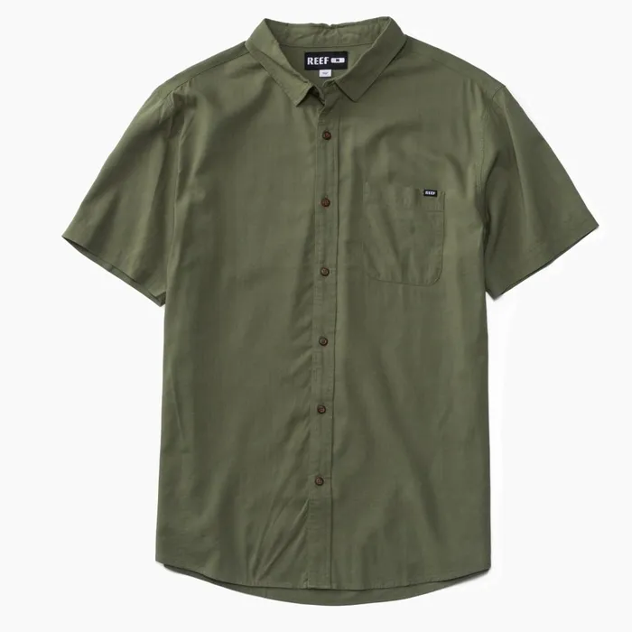 Reef TShirts and Shirts Men Collins Short Sleeve Shirt Olivine Reef TShirts and Shirts Men Collins Short Sleeve Shirt Olivine