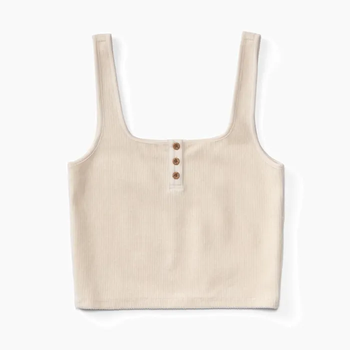 Reef TShirts Tanks and Dresses Women All Day Corduroy Crop Tank Top Fog Reef TShirts Tanks and Dresses Women All Day Corduroy Crop Tank Top Fog