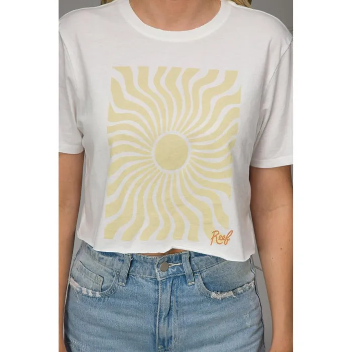 Reef TShirts Tanks and Dresses Women Arya Crop Crew Tee Marshmallow