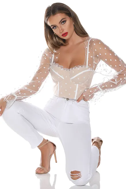 Runaway The Label Crops Shop Chloe Top 8211 White Spot