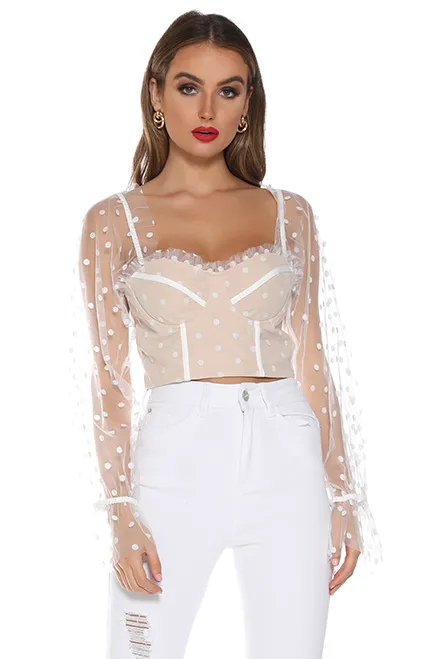 Runaway The Label Crops Shop Chloe Top 8211 White Spot