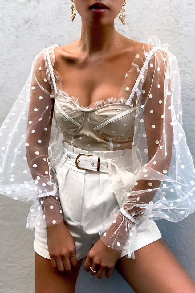 Runaway The Label Crops Shop Chloe Top 8211 White Spot