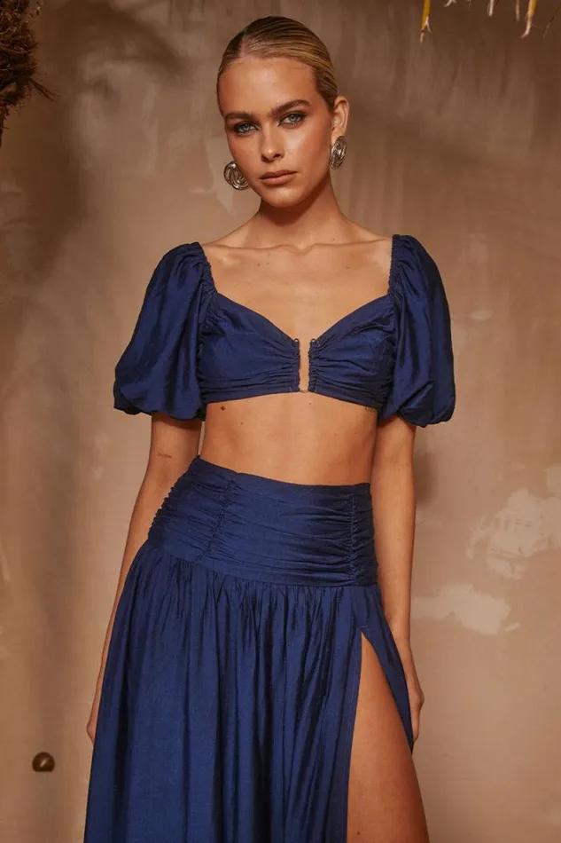 Runaway The Label Crops Shop KELANI LUXE TOP 8211 NAVY
