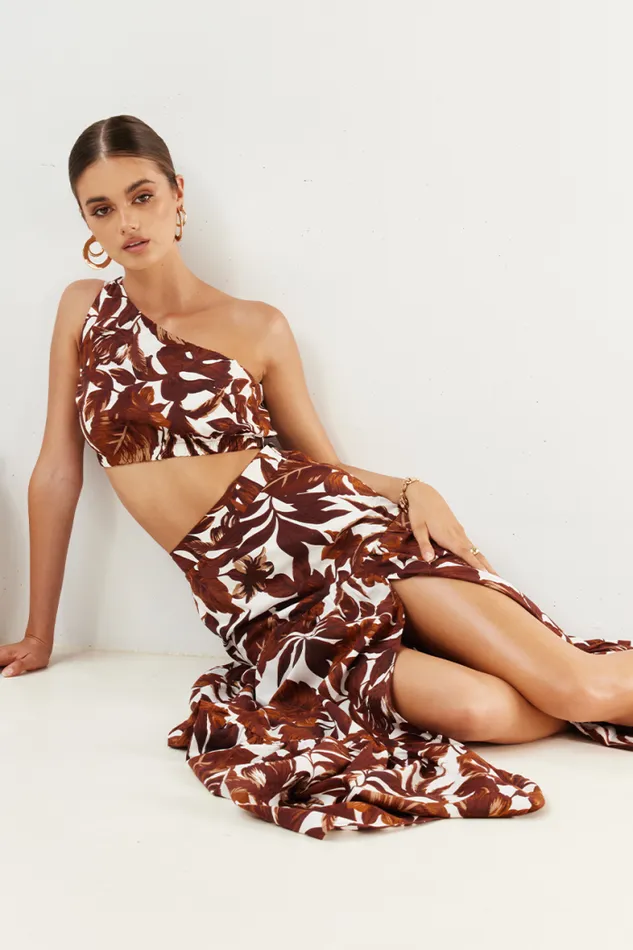 Runaway The Label Crops Shop Lorelei Top 8211 Chocolate Floral