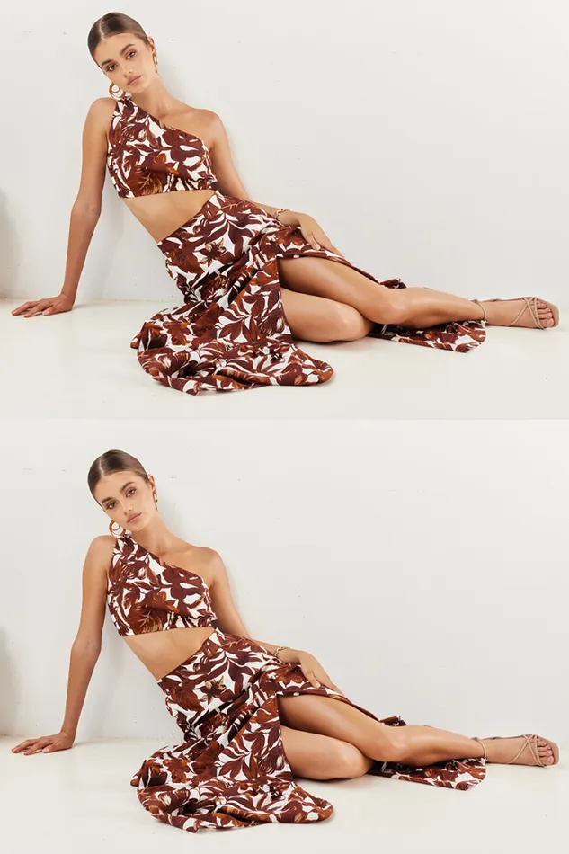 Runaway The Label Crops Shop Lorelei Top 8211 Chocolate Floral