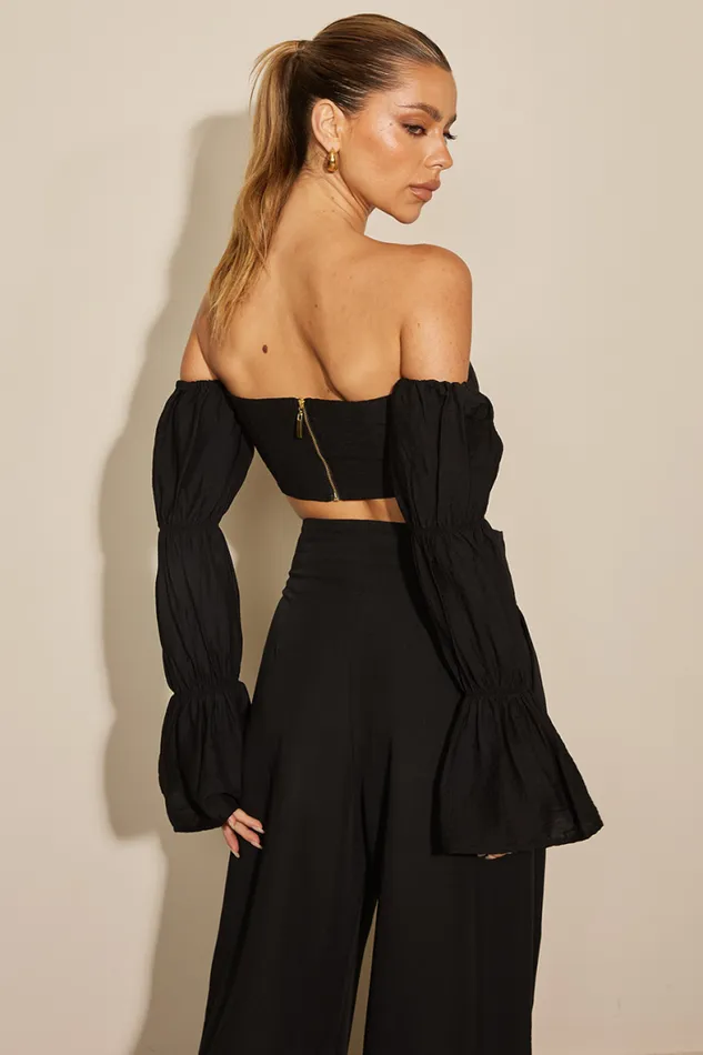Runaway The Label Crops Shop Romee Top 8211 Black Runaway The Label Crops Shop Romee Top 8211 Black