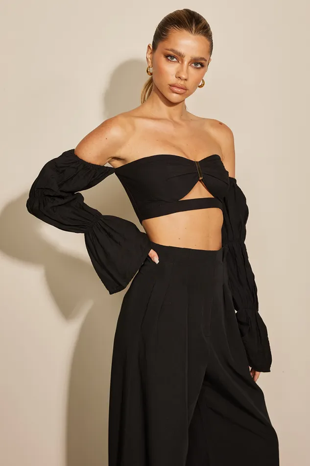 Runaway The Label Crops Shop Romee Top 8211 Black Runaway The Label Crops Shop Romee Top 8211 Black