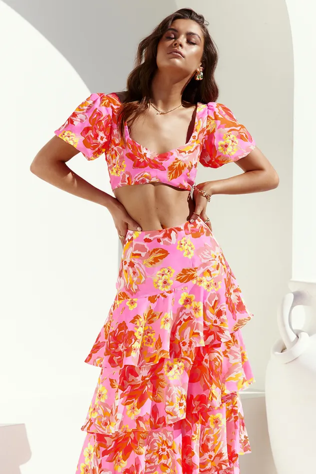 Runaway The Label Crops Shop Yokana Top 8211 Pink Floral