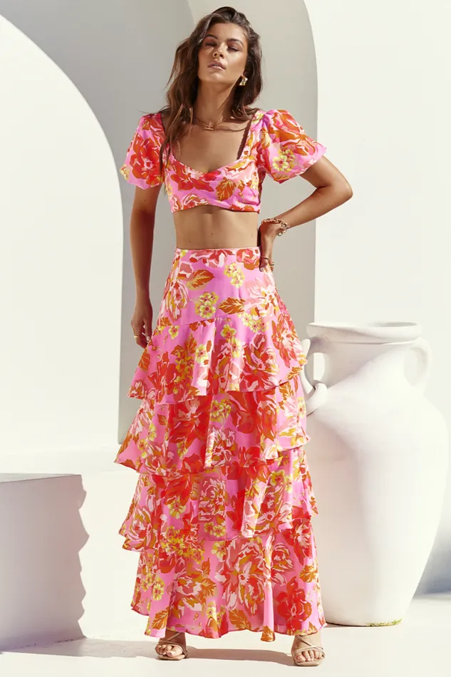 Runaway The Label Crops Shop Yokana Top 8211 Pink Floral Runaway The Label Crops Shop Yokana Top 8211 Pink Floral