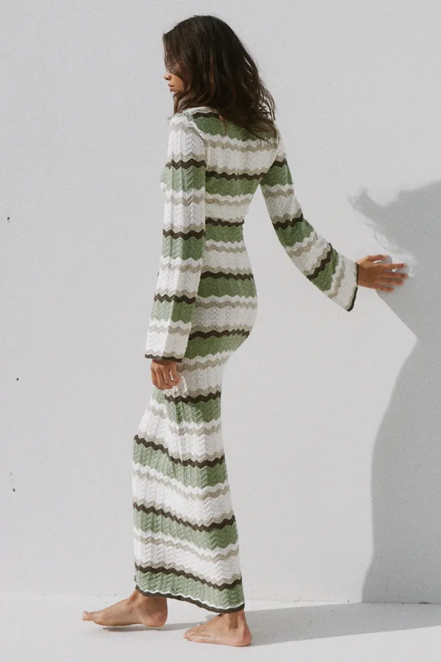 Runaway The Label Maxi Shop CAPRICE MAXI DRESS 8211 GREEN COMBO