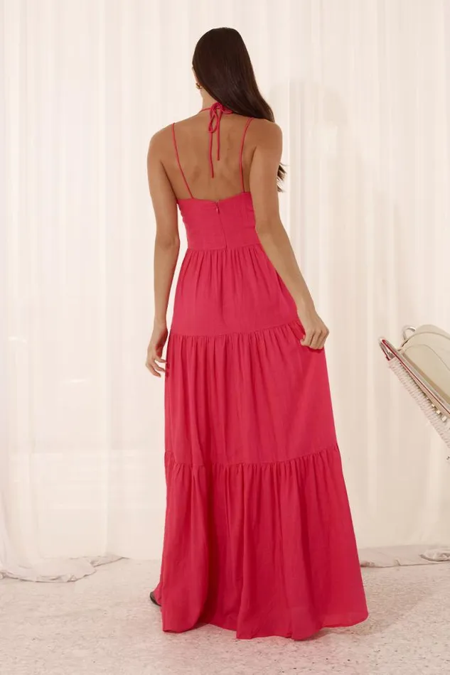 Runaway The Label Maxi Shop CHIARA MAXI DRESS 8211 HOT PINK