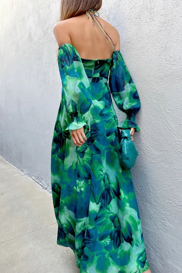 Runaway The Label Maxi Shop Karma Maxi Dress 8211 Green Floral