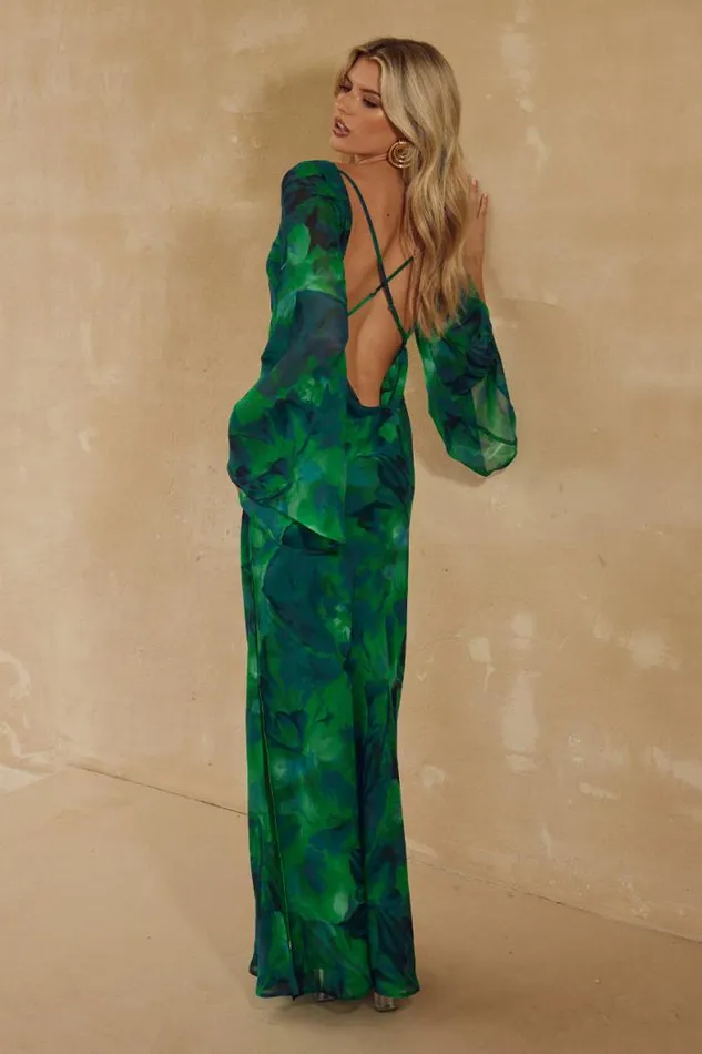 Runaway The Label Maxi Shop KIMBER MAXI DRESS 8211 CALISTA GREEN