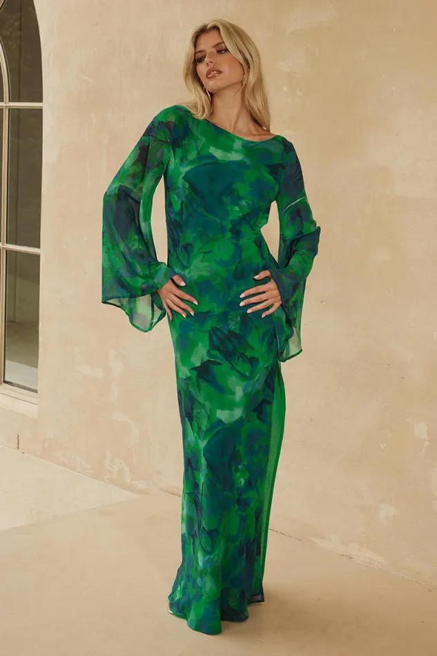 Runaway The Label Maxi Shop KIMBER MAXI DRESS 8211 CALISTA GREEN