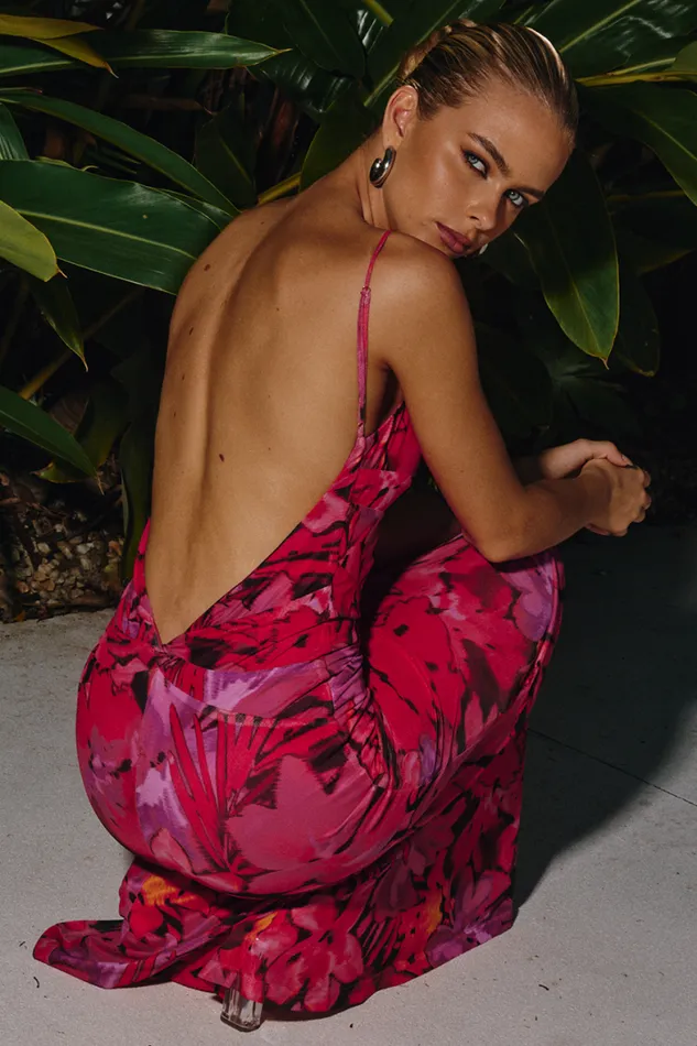 Runaway The Label Maxi Shop MARLINI MAXI DRESS 8211 PINK FLORAL