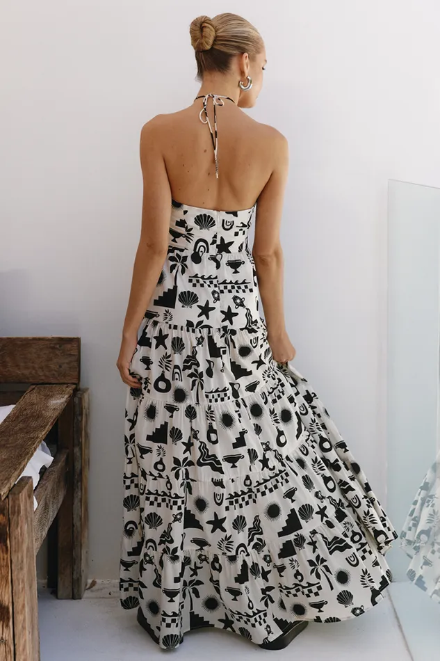 Runaway The Label Maxi Shop NAMMOS HALTER DRESS 8211 SANDBLACK