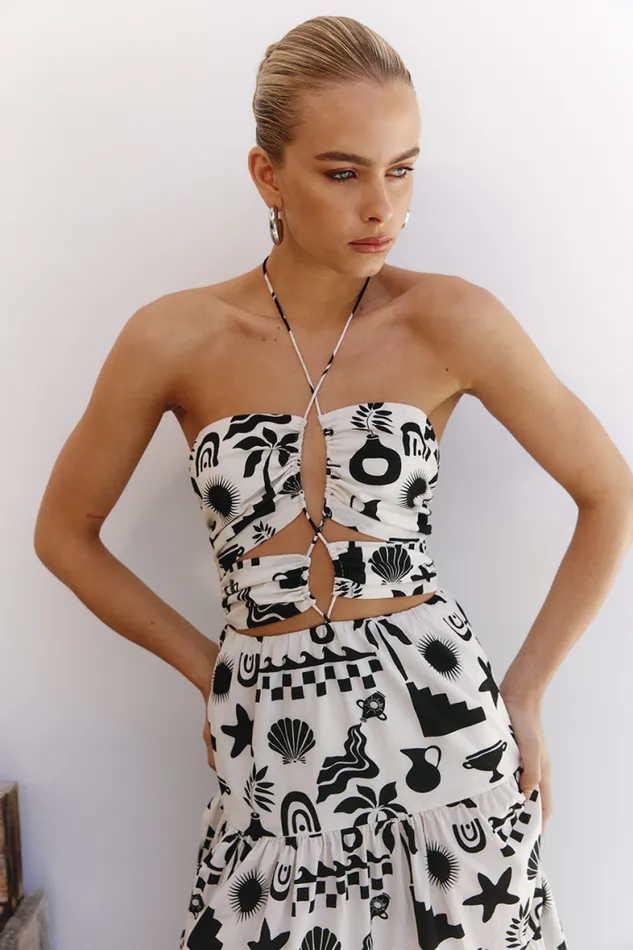 Runaway The Label Maxi Shop NAMMOS HALTER DRESS 8211 SANDBLACK
