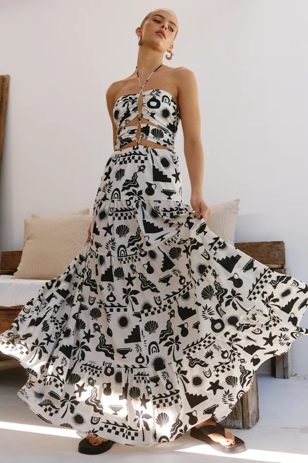 Runaway The Label Maxi Shop NAMMOS HALTER DRESS 8211 SANDBLACK