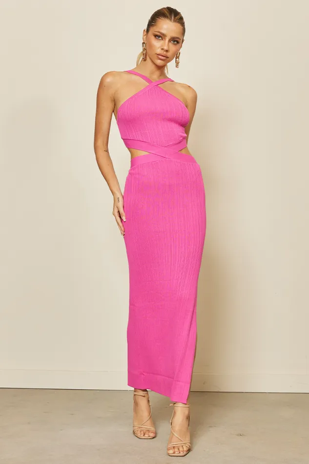 Runaway The Label Midi Shop Fern Midi Dress 8211 Fuchsia