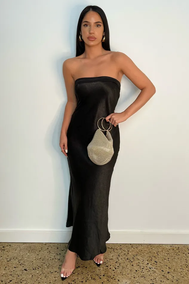 Runaway The Label Midi Shop Leila Slip Dress 8211 Black