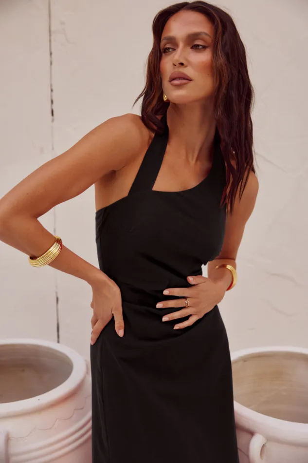 Runaway The Label Midi Shop SAPHIRA LONG MIDI DRESS 8211 BLACK