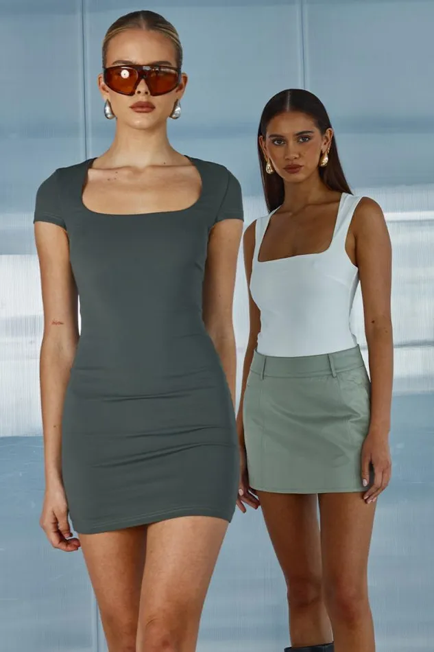 Runaway The Label Mini Shop FINLEY MINI DRESS 8211 KHAKI