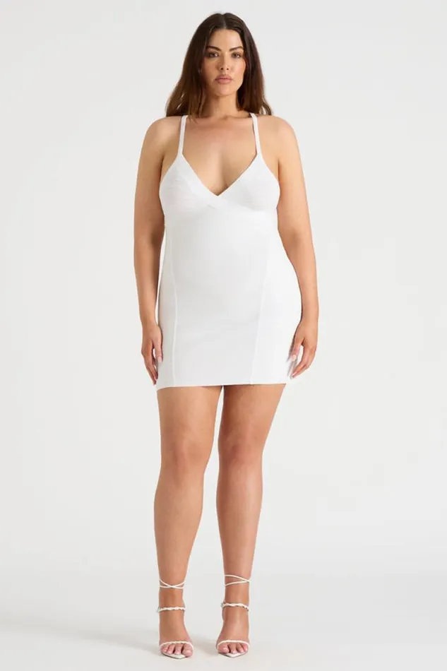Runaway The Label Mini Shop THE LUREX MINI DRESS 8211 WHITE