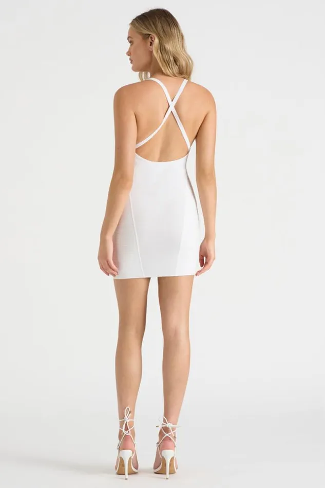 Runaway The Label Mini Shop THE LUREX MINI DRESS 8211 WHITE