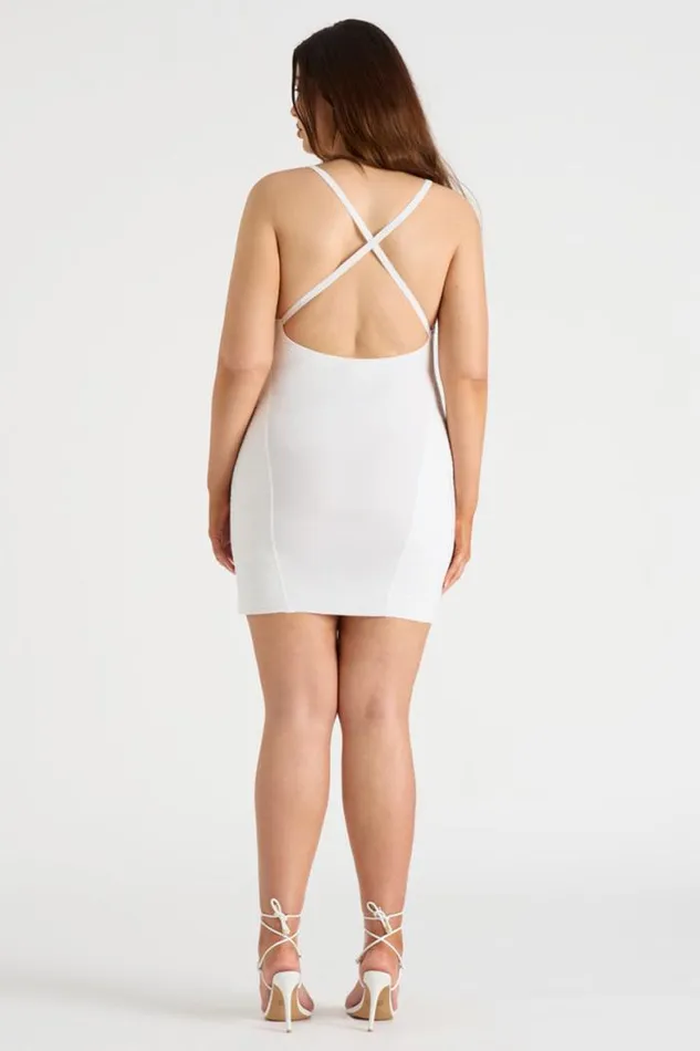 Runaway The Label Mini Shop THE LUREX MINI DRESS 8211 WHITE
