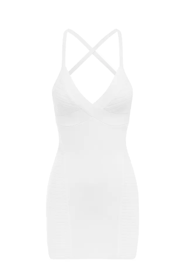 Runaway The Label Mini Shop THE LUREX MINI DRESS 8211 WHITE
