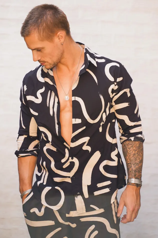 Runaway The Label Sets Menswear LS SHIRT 8211 YORK BLACK