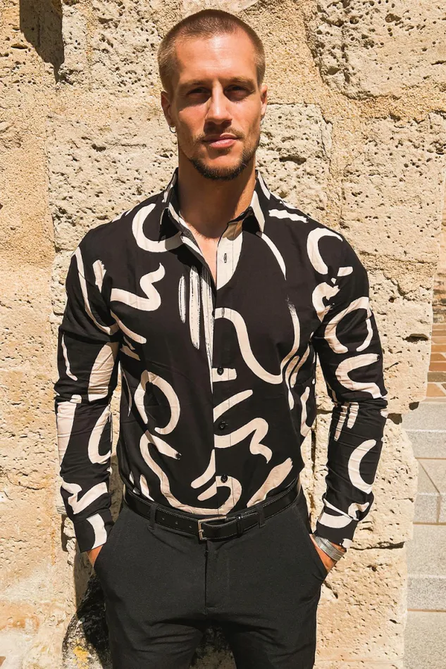 Runaway The Label Sets Menswear LS SHIRT 8211 YORK BLACK