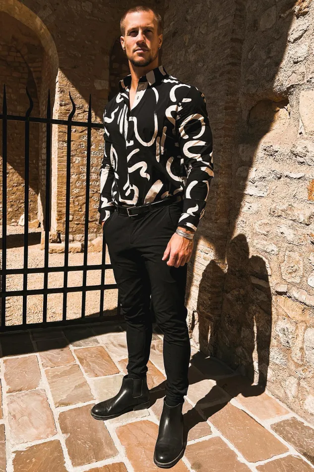 Runaway The Label Sets Menswear LS SHIRT 8211 YORK BLACK