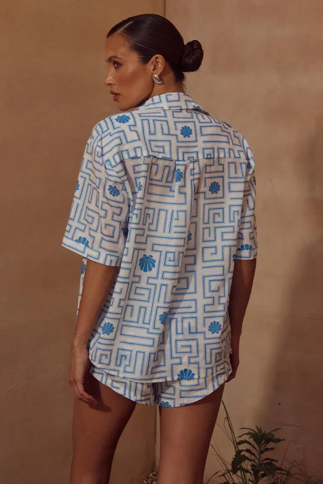 Runaway The Label Shirts and Blouses Shop ARIENZO SHIRT 8211 BLUEWHITE