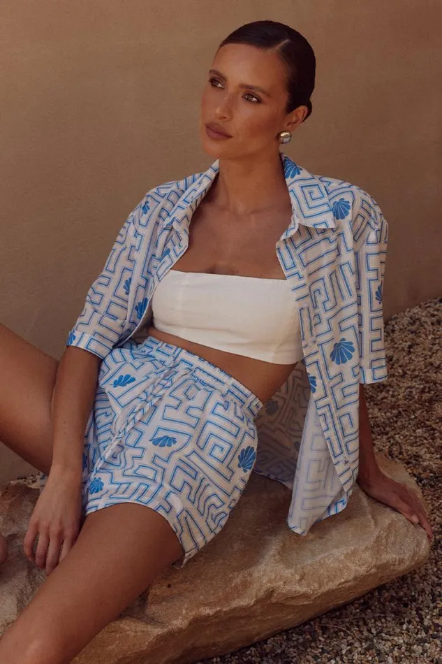 Runaway The Label Shirts and Blouses Shop ARIENZO SHIRT 8211 BLUEWHITE