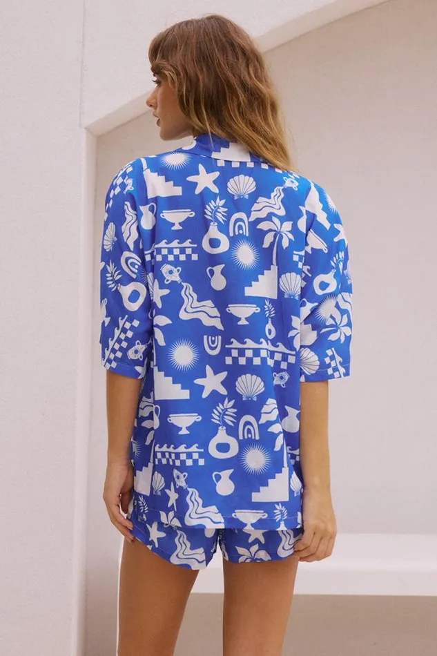 Runaway The Label Shirts and Blouses Shop HANNA SHIRT 8211 COVE BLUE