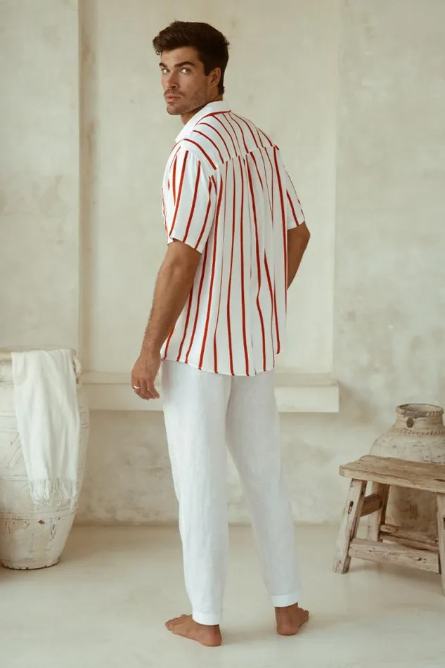 Runaway The Label Shirts Menswear ELIJAH SHIRT 8211 RED STRIPE