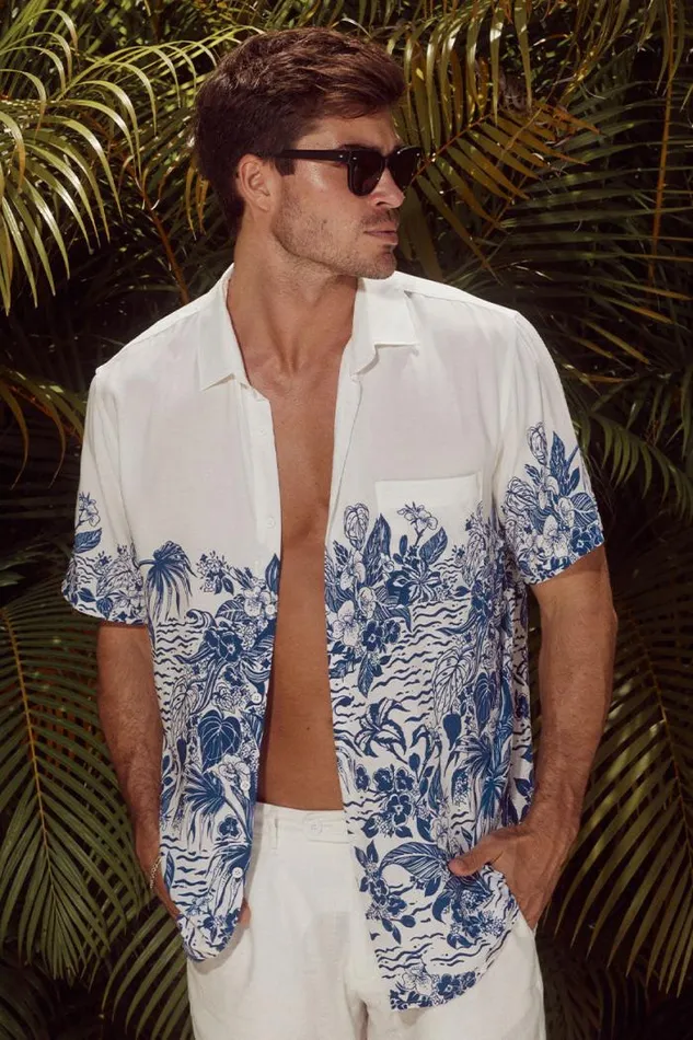Runaway The Label Shirts Menswear OLIVER SHIRT 8211 WHITENAVY